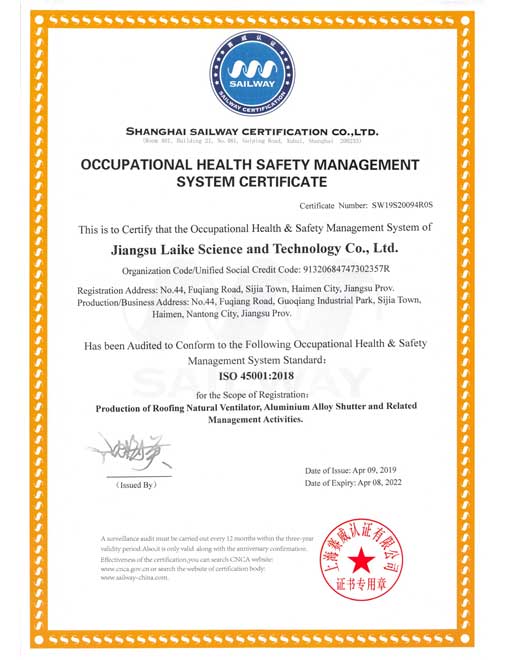 Certificate of occupational h...